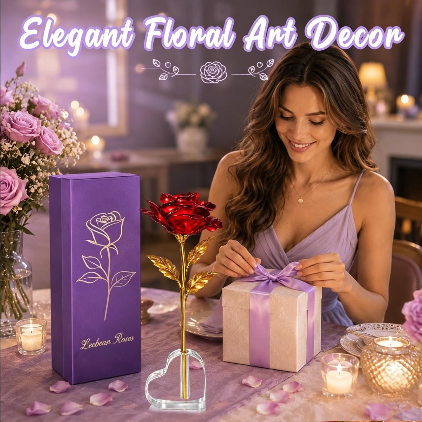 Single Forever Roses Luxury Gift for Women/Men, Birthday Gifts for Women,Flowers Gifts for Girlfriend,Wife,Mom,Anniversary,Valentine's Day,Wedding,Graduation,Presents for Her,Red