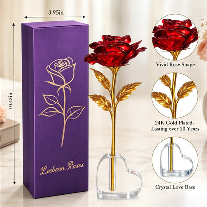 Single Forever Roses Luxury Gift for Women/Men, Birthday Gifts for Women,Flowers Gifts for Girlfriend,Wife,Mom,Anniversary,Valentine's Day,Wedding,Graduation,Presents for Her,Red