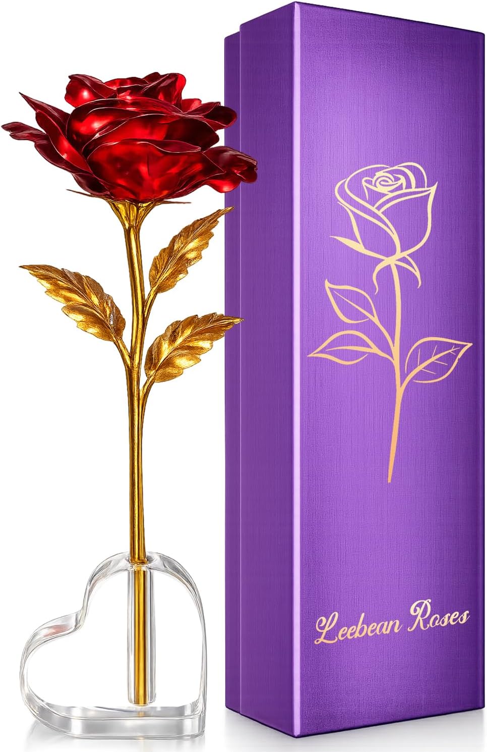 Single Forever Roses Luxury Gift for Women/Men, Birthday Gifts for Women,Flowers Gifts for Girlfriend,Wife,Mom,Anniversary,Valentine's Day,Wedding,Graduation,Presents for Her,Red