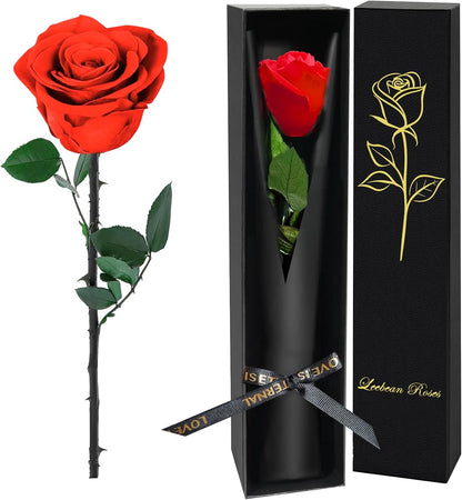 Single Forever Roses Luxury Gift for Women/Men, Birthday Gifts for Women,Flowers Gifts for Girlfriend,Wife,Mom,Anniversary,Valentine's Day,Wedding,Graduation,Presents for Her,Red