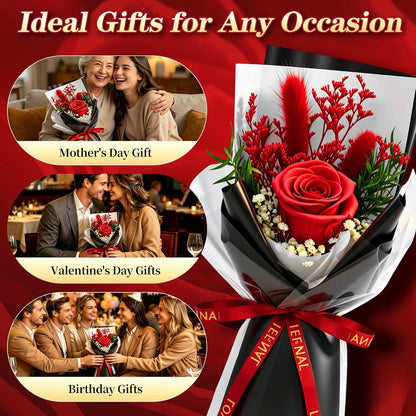 Single Forever Roses Luxury Gift for Women/Men, Birthday Gifts for Women,Flowers Gifts for Girlfriend,Wife,Mom,Anniversary,Valentine's Day,Wedding,Graduation,Presents for Her,Red