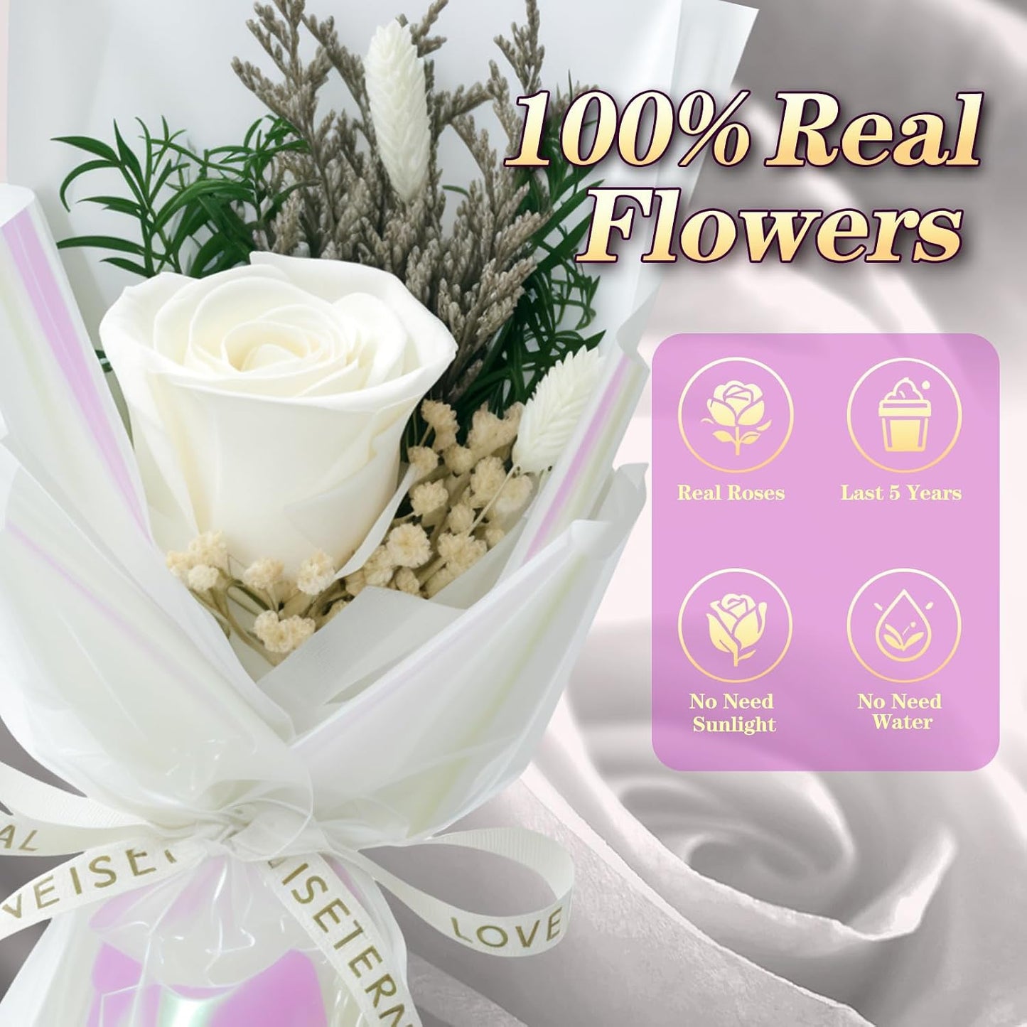 Single Forever Roses Luxury Gift for Women/Men, Birthday Gifts for Women,Flowers Gifts for Girlfriend,Wife,Mom,Anniversary,Valentine's Day,Wedding,Graduation,Presents for Her,Red