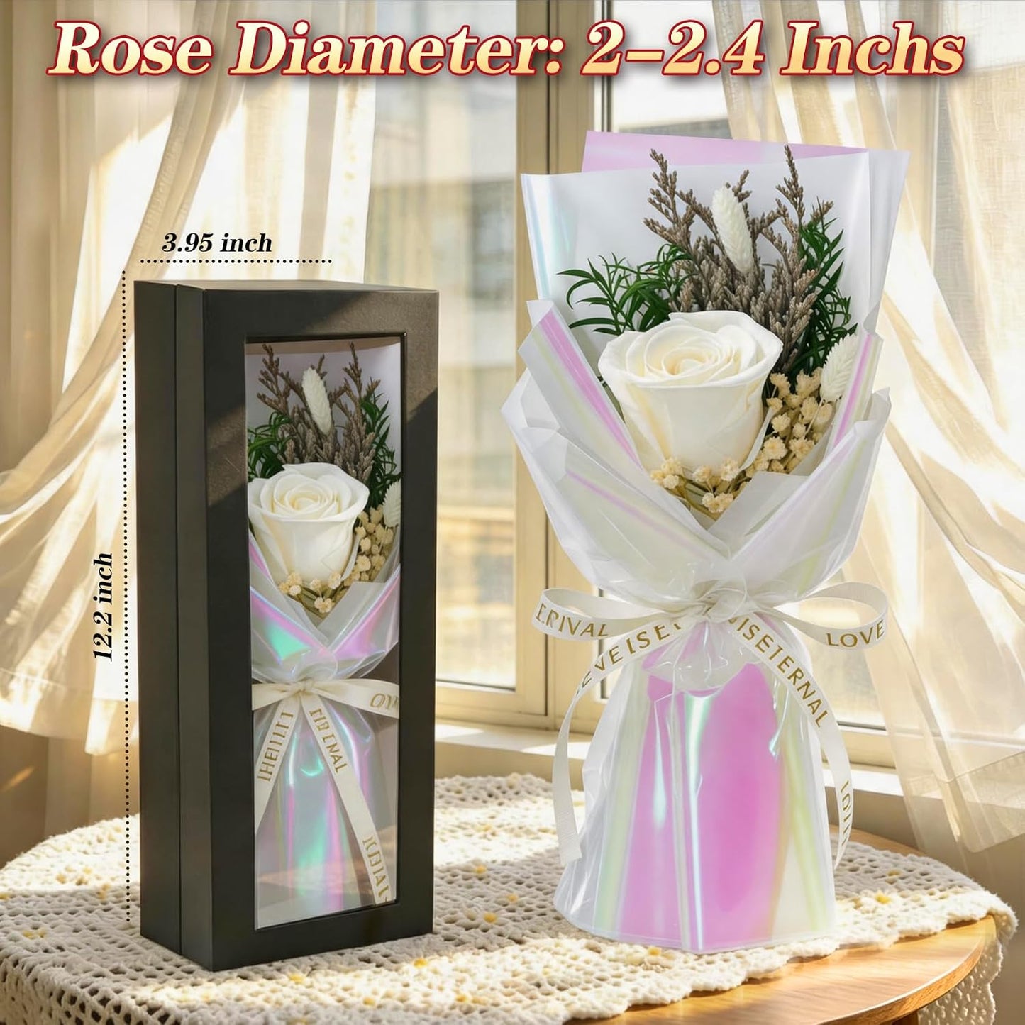 Single Forever Roses Luxury Gift for Women/Men, Birthday Gifts for Women,Flowers Gifts for Girlfriend,Wife,Mom,Anniversary,Valentine's Day,Wedding,Graduation,Presents for Her,Red