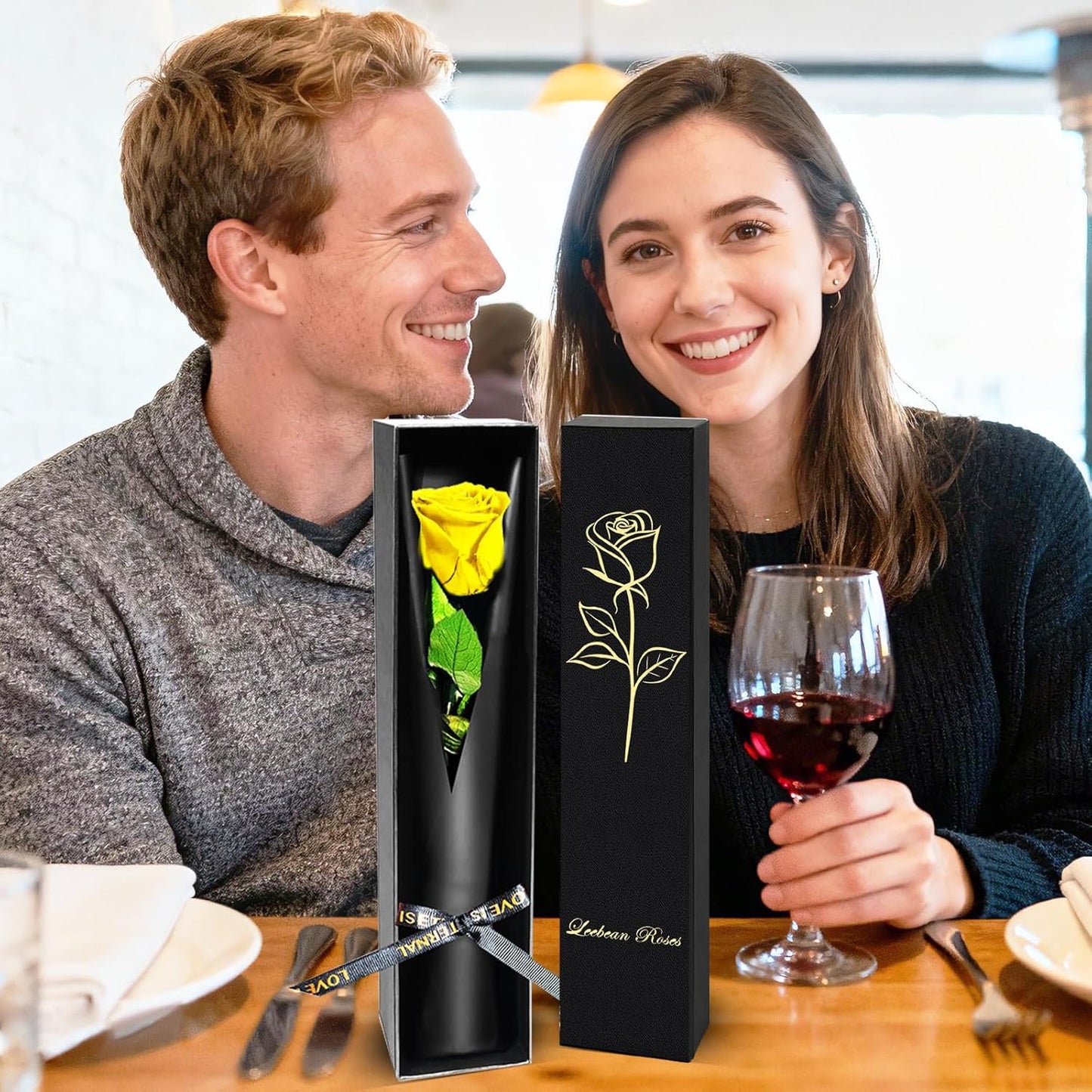 Single Forever Roses Luxury Gift for Women/Men, Birthday Gifts for Women,Flowers Gifts for Girlfriend,Wife,Mom,Anniversary,Valentine's Day,Wedding,Graduation,Presents for Her,Red