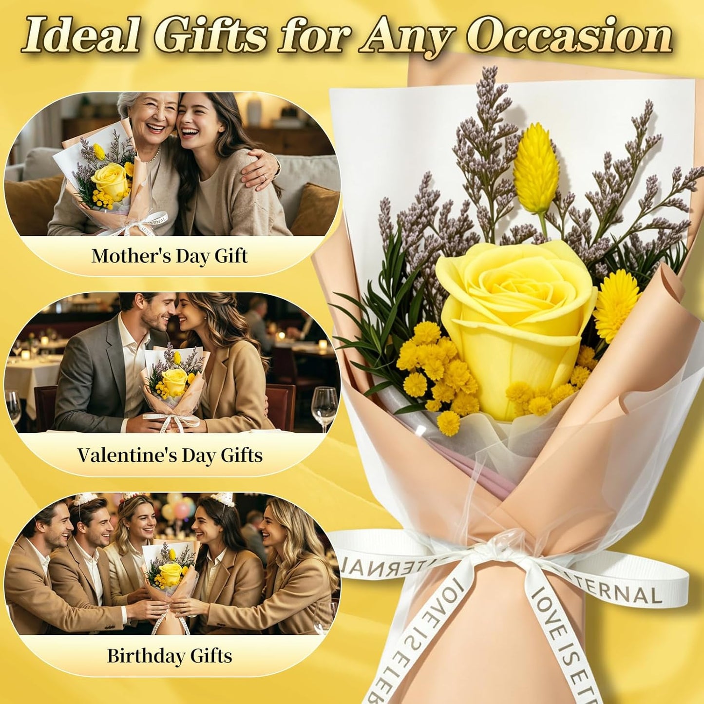 Single Forever Roses Luxury Gift for Women/Men, Birthday Gifts for Women,Flowers Gifts for Girlfriend,Wife,Mom,Anniversary,Valentine's Day,Wedding,Graduation,Presents for Her,Red