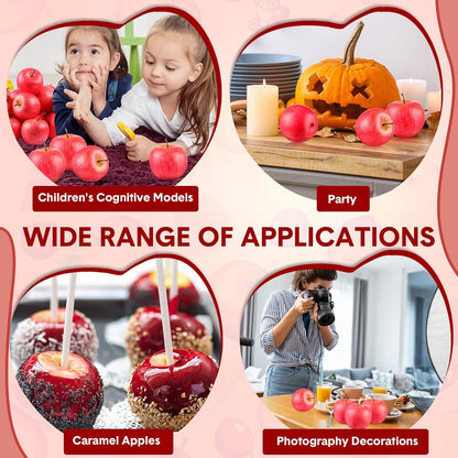 24 Pcs Fake Fruit Artificial Apples Realistic Artificial Fruits Lifelike Decorative Fake Apples Simulation Faux Decor for Home Kitchen Table Basket Decoration(Classic)