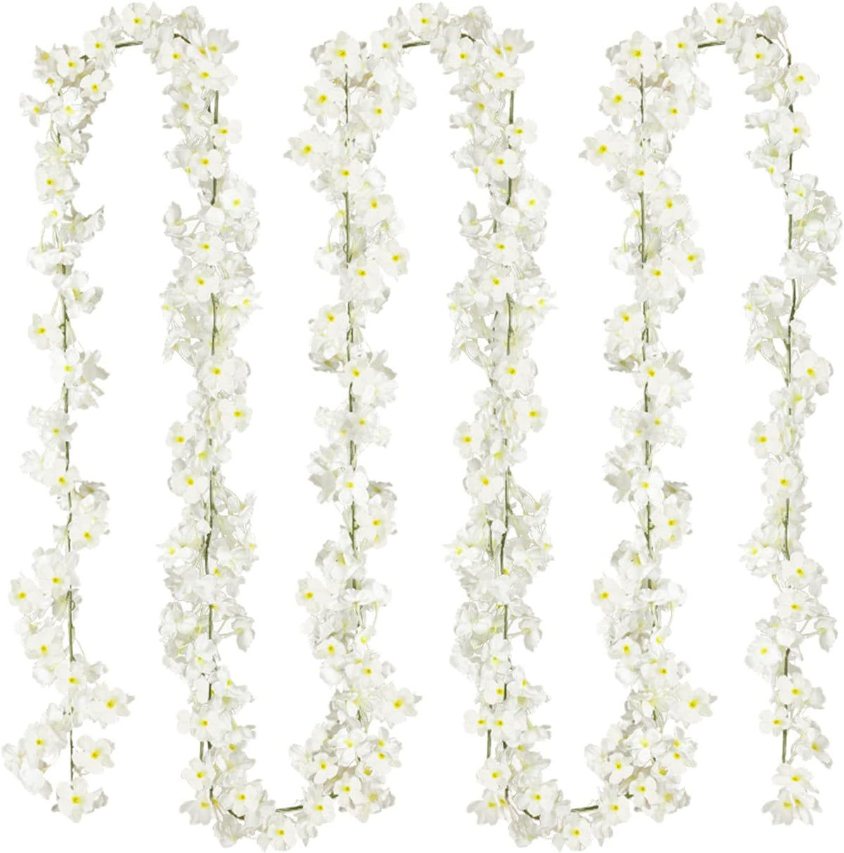 Cherry Blossom Garland Artificial Cherry Flower Vines 2 Pack Hanging Silk Flowers Garland for Home Wedding Garden Party Arch Office Decor (Pink)