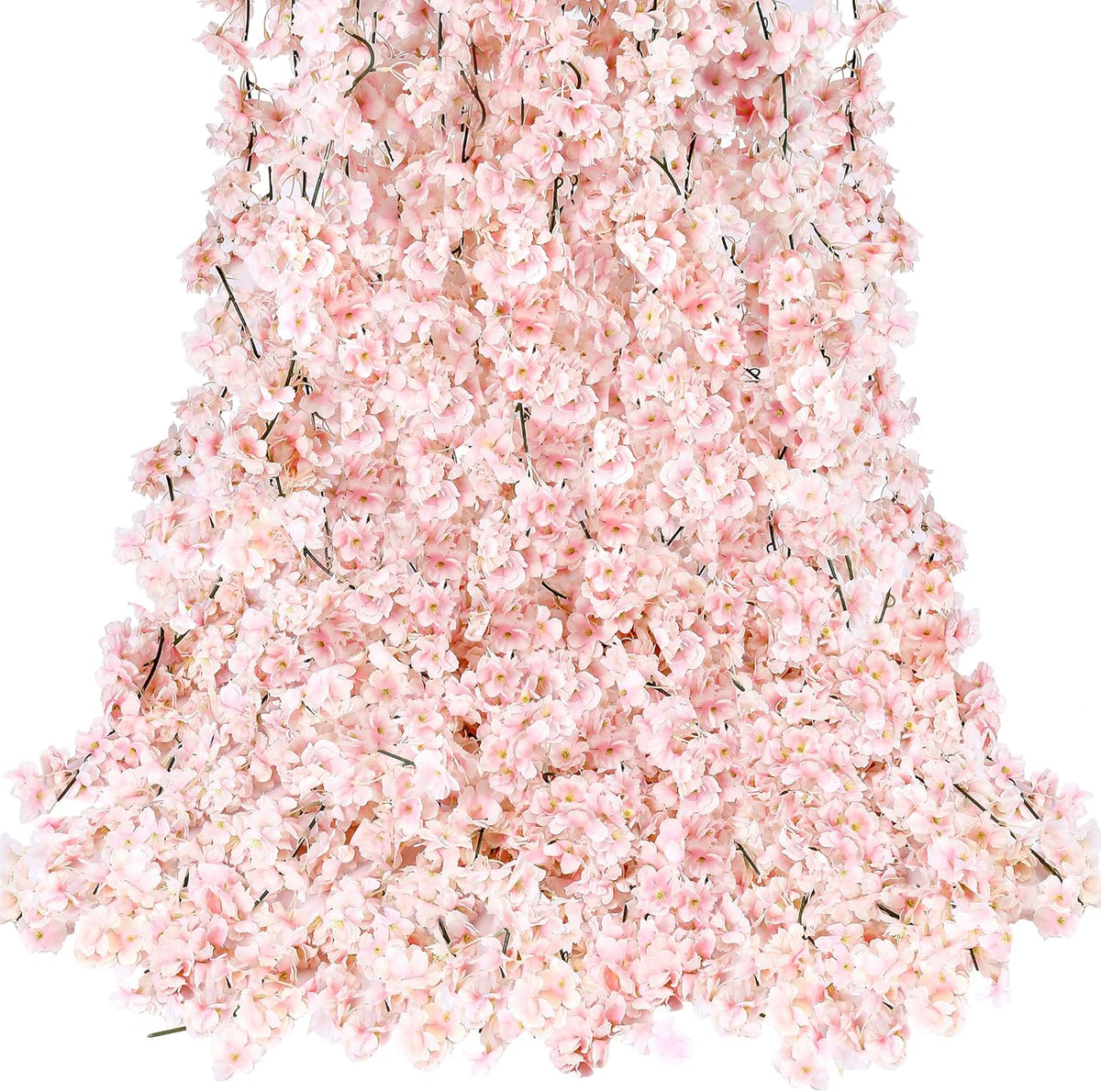 Cherry Blossom Garland Artificial Cherry Flower Vines 2 Pack Hanging Silk Flowers Garland for Home Wedding Garden Party Arch Office Decor (Pink)