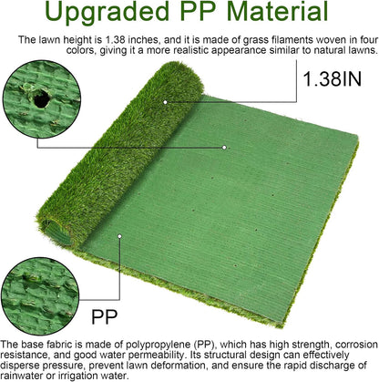 Dog Grass Pad 47x31 Inch, Reusable Pee Pad for Dogs & Puppies Potty Training, 1.35 Inch Thick Artificial Grass Mat with Drainage Holes, Indoor Outdoor Balcony