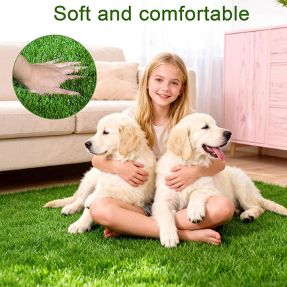 Dog Grass Pad 47x31 Inch, Reusable Pee Pad for Dogs & Puppies Potty Training, 1.35 Inch Thick Artificial Grass Mat with Drainage Holes, Indoor Outdoor Balcony
