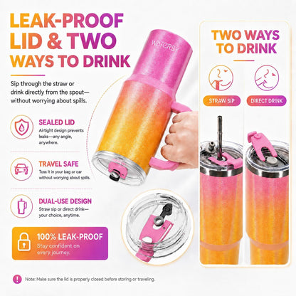 WATERSY 40 oz Tumbler, 18/8 Stainless Steel Insulated Travel Mug