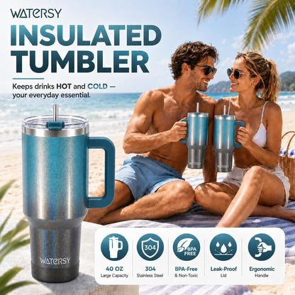 WATERSY 40 oz Tumbler, 18/8 Stainless Steel Insulated Travel Mug