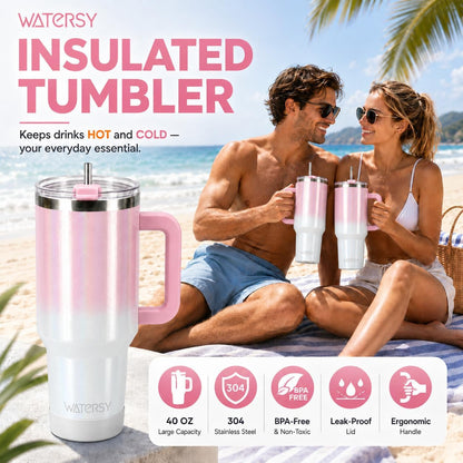 WATERSY 40 oz Tumbler, 18/8 Stainless Steel Insulated Travel Mug