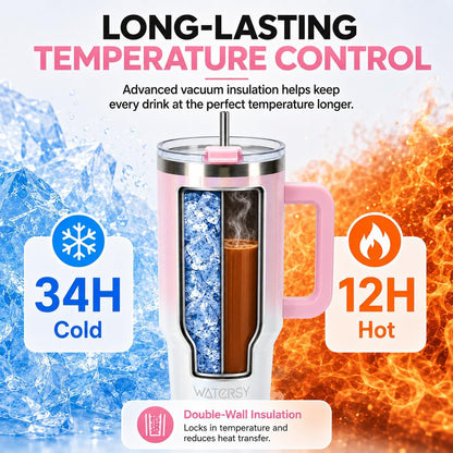 WATERSY 40 oz Tumbler, 18/8 Stainless Steel Insulated Travel Mug