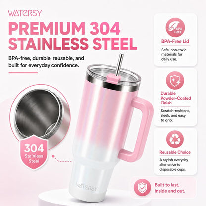 WATERSY 40 oz Tumbler, 18/8 Stainless Steel Insulated Travel Mug