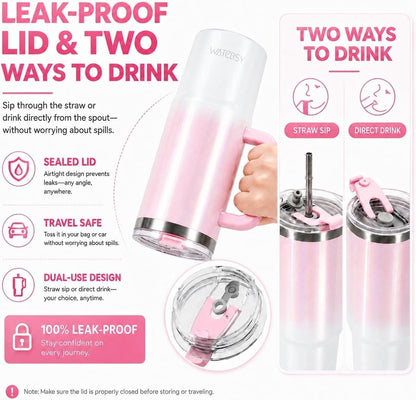 WATERSY 40 oz Tumbler, 18/8 Stainless Steel Insulated Travel Mug