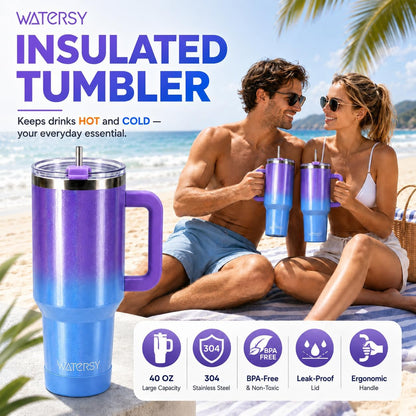 WATERSY 40 oz Tumbler, 18/8 Stainless Steel Insulated Travel Mug