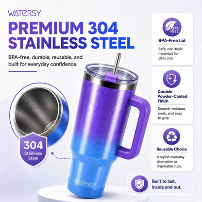 WATERSY 40 oz Tumbler, 18/8 Stainless Steel Insulated Travel Mug