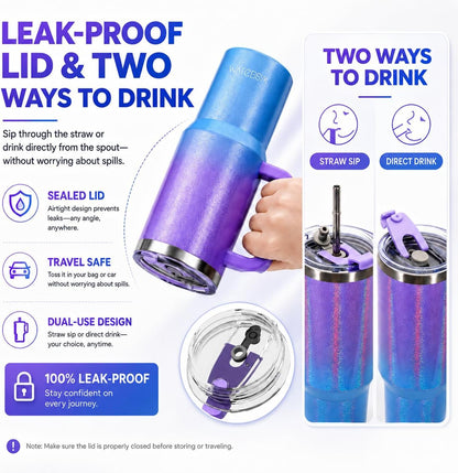 WATERSY 40 oz Tumbler, 18/8 Stainless Steel Insulated Travel Mug