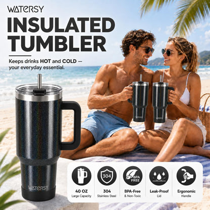 WATERSY 40 oz Tumbler, 18/8 Stainless Steel Insulated Travel Mug