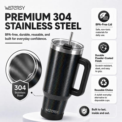 WATERSY 40 oz Tumbler, 18/8 Stainless Steel Insulated Travel Mug