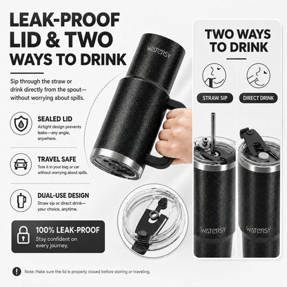WATERSY 40 oz Tumbler, 18/8 Stainless Steel Insulated Travel Mug