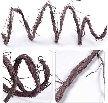 118 inch Bendable Artificial Green Tree Twigs Branches, Middle Size Wall Hanging Artificial Tree Branches, Fake Tree Twig Grape Vines for Fake Tree, Home Living and Outdoor Garde
