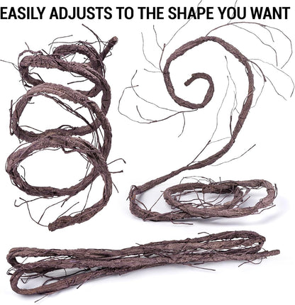 118 inch Bendable Artificial Green Tree Twigs Branches, Middle Size Wall Hanging Artificial Tree Branches, Fake Tree Twig Grape Vines for Fake Tree, Home Living and Outdoor Garde
