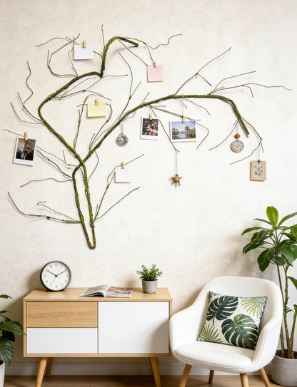 118 inch Bendable Artificial Green Tree Twigs Branches, Middle Size Wall Hanging Artificial Tree Branches, Fake Tree Twig Grape Vines for Fake Tree, Home Living and Outdoor Garde