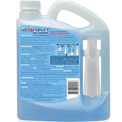 Outdoor Moss, Mold, Mildew, & Algae Stain Remover Multi-Surface Cleaner, Ready to Use, 64 Ounce