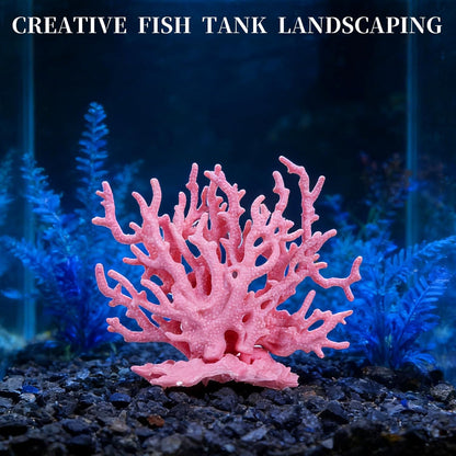 Artificial Aquarium Coral Ornament Pink Fish Tank Fake Coral Plastic Fish Tank Plants Decoration Aquarium Decor Plastic Plant for Aquariums Landscape