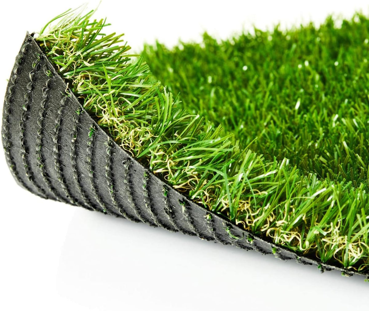 Premium Artificial Grass 4' x 6' Outdoor Rug, 1.38"" Realistic Thick Turf for Garden, Yard, Fake Lawn, Dogs Synthetic Grass Mat, Rubber Backed with Drainage Holes, Customized Sizes