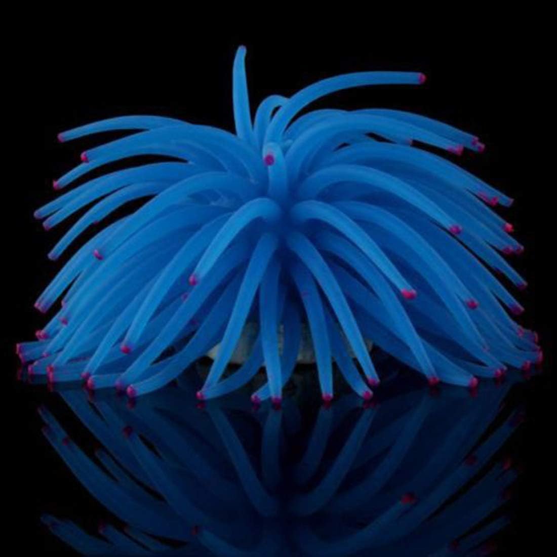 Artificial Soft Anemone Coral Plant for Aquarium Fish Tank Decoration Silicone Aquarium Ornament, Blue