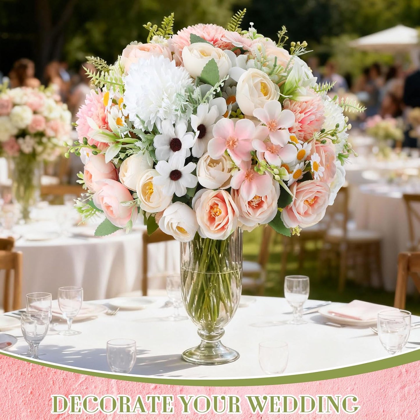 6 Pcs Bundles Artificial Bouquet Flowers Artificial Peonies Faux Roses Hydrangea Flowers Bouquet for Wedding Table Centerpiece Floral Vase Decor (Light Purple,Dark Purple)