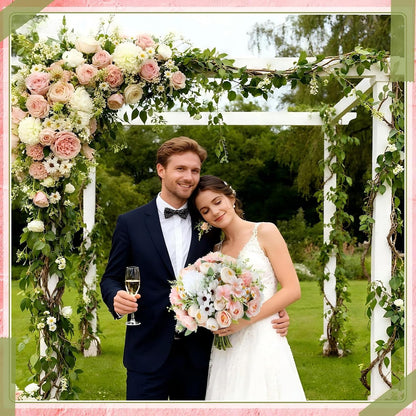 6 Pcs Bundles Artificial Bouquet Flowers Artificial Peonies Faux Roses Hydrangea Flowers Bouquet for Wedding Table Centerpiece Floral Vase Decor (Light Purple,Dark Purple)