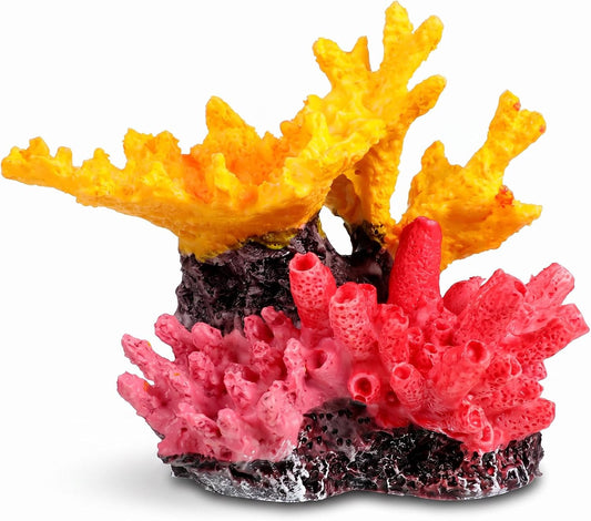 Aquarium Decor Resin Coral Fish Tank Decorations | Mountain Ornament, Artificiall Coral Reef Decoration Accessories, Small Aquarium Hideout Ornament for Betta Shrimp Goldfish