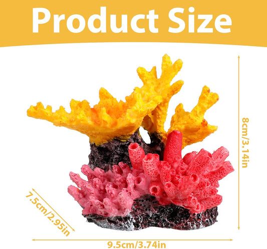 Aquarium Decor Resin Coral Fish Tank Decorations | Mountain Ornament, Artificiall Coral Reef Decoration Accessories, Small Aquarium Hideout Ornament for Betta Shrimp Goldfish