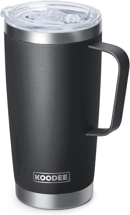 20 oz Skinny Tumbler - Stainless Steel Double Wall Insulated Slim Water Cup With Straw and Lids (Yellow)