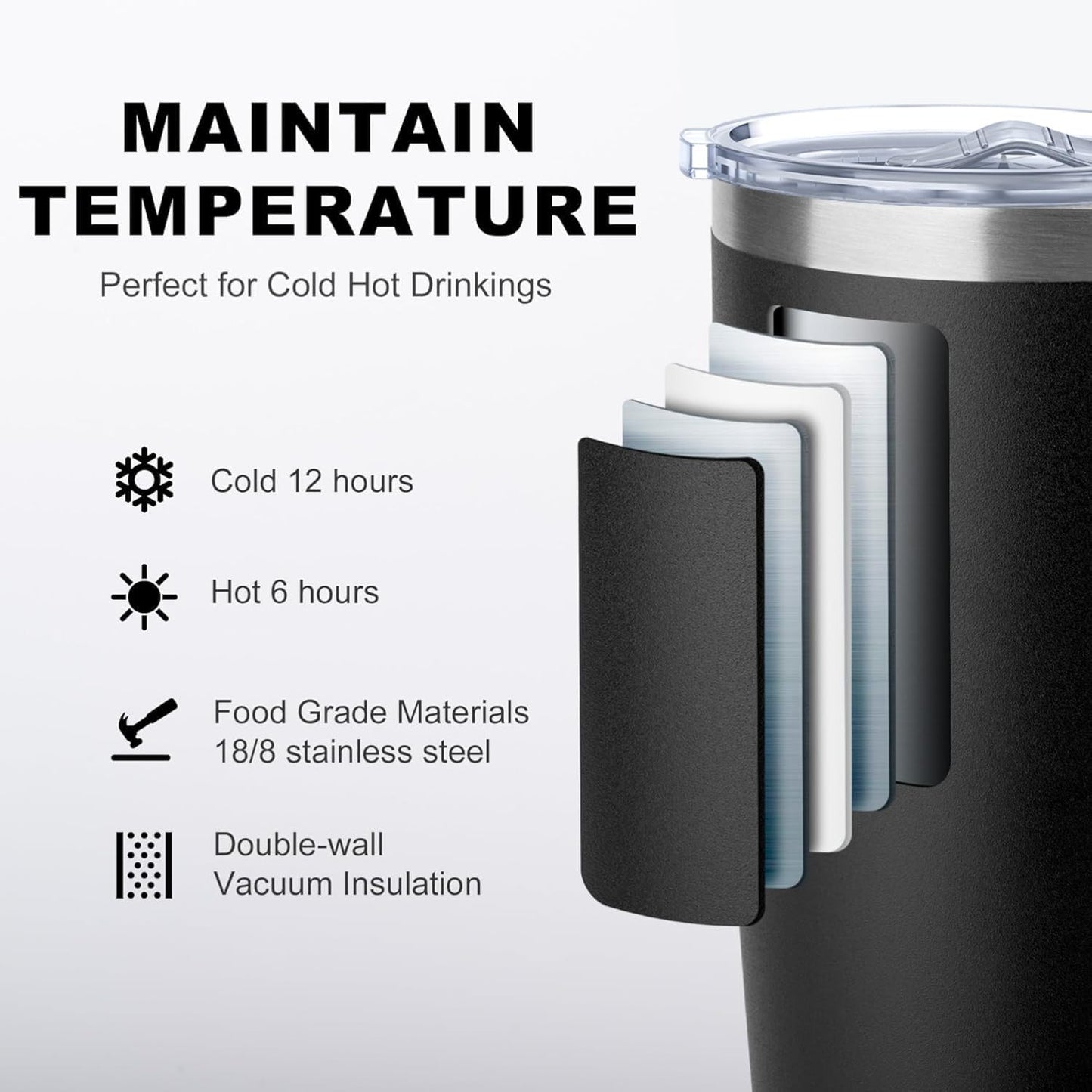 20 oz Skinny Tumbler - Stainless Steel Double Wall Insulated Slim Water Cup With Straw and Lids (Yellow)