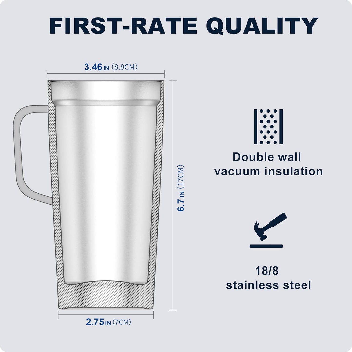 20 oz Skinny Tumbler - Stainless Steel Double Wall Insulated Slim Water Cup With Straw and Lids (Yellow)