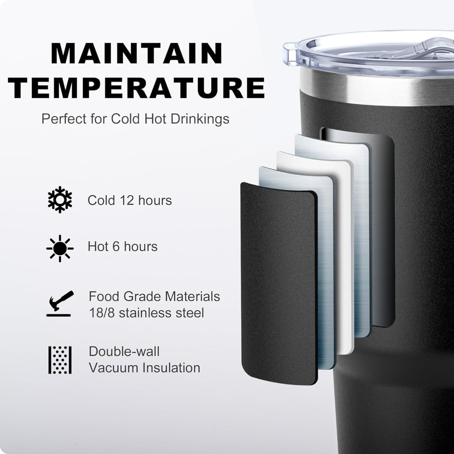 20 oz Skinny Tumbler - Stainless Steel Double Wall Insulated Slim Water Cup With Straw and Lids (Yellow)