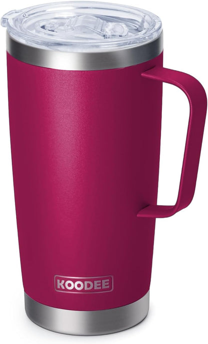 20 oz Skinny Tumbler - Stainless Steel Double Wall Insulated Slim Water Cup With Straw and Lids (Yellow)