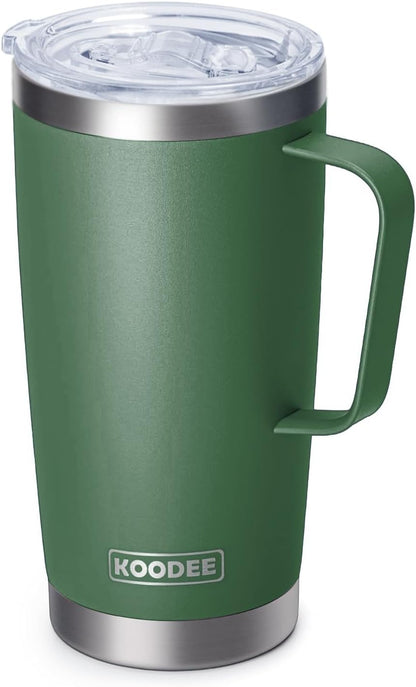 20 oz Skinny Tumbler - Stainless Steel Double Wall Insulated Slim Water Cup With Straw and Lids (Yellow)