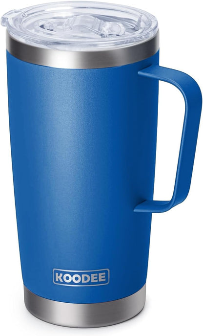 20 oz Skinny Tumbler - Stainless Steel Double Wall Insulated Slim Water Cup With Straw and Lids (Yellow)