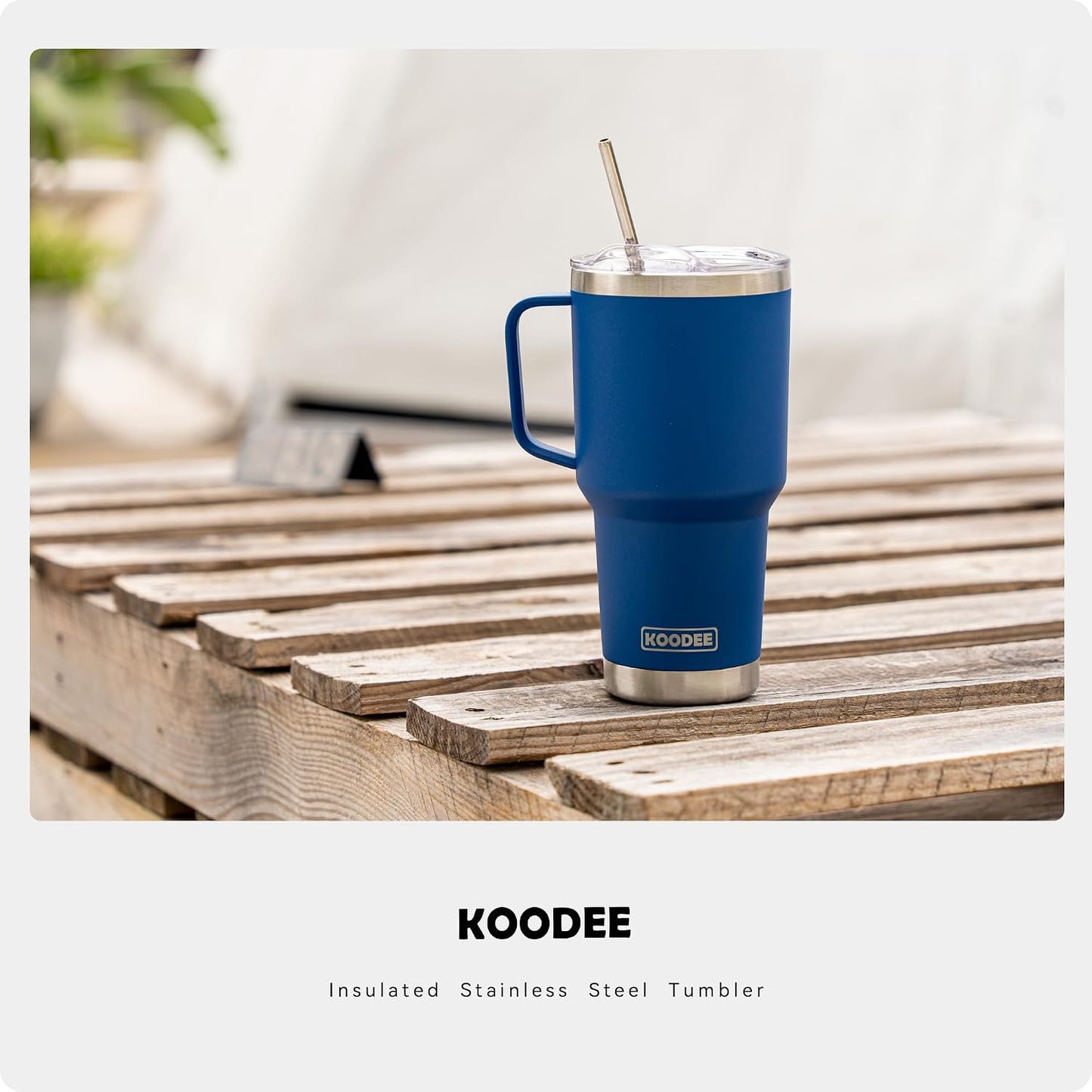 20 oz Skinny Tumbler - Stainless Steel Double Wall Insulated Slim Water Cup With Straw and Lids (Yellow)