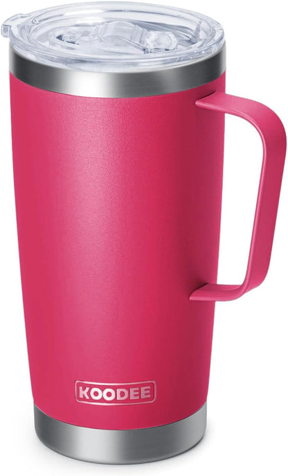 20 oz Skinny Tumbler - Stainless Steel Double Wall Insulated Slim Water Cup With Straw and Lids (Yellow)