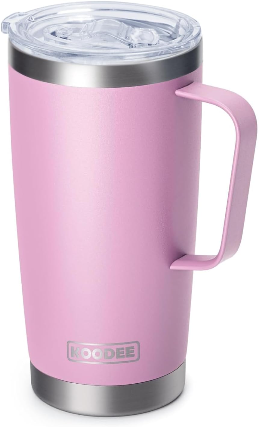 20 oz Skinny Tumbler - Stainless Steel Double Wall Insulated Slim Water Cup With Straw and Lids (Yellow)