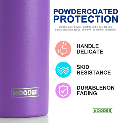 20 oz Skinny Tumbler - Stainless Steel Double Wall Insulated Slim Water Cup With Straw and Lids (Yellow)