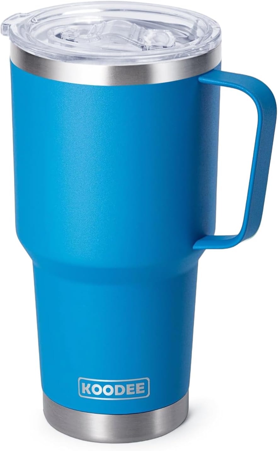 20 oz Skinny Tumbler - Stainless Steel Double Wall Insulated Slim Water Cup With Straw and Lids (Yellow)