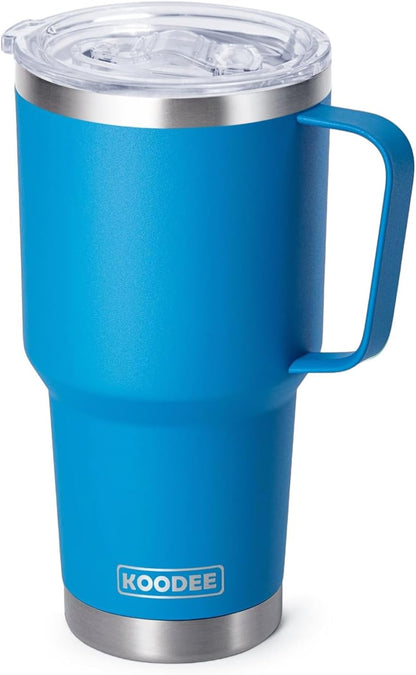 20 oz Skinny Tumbler - Stainless Steel Double Wall Insulated Slim Water Cup With Straw and Lids (Yellow)